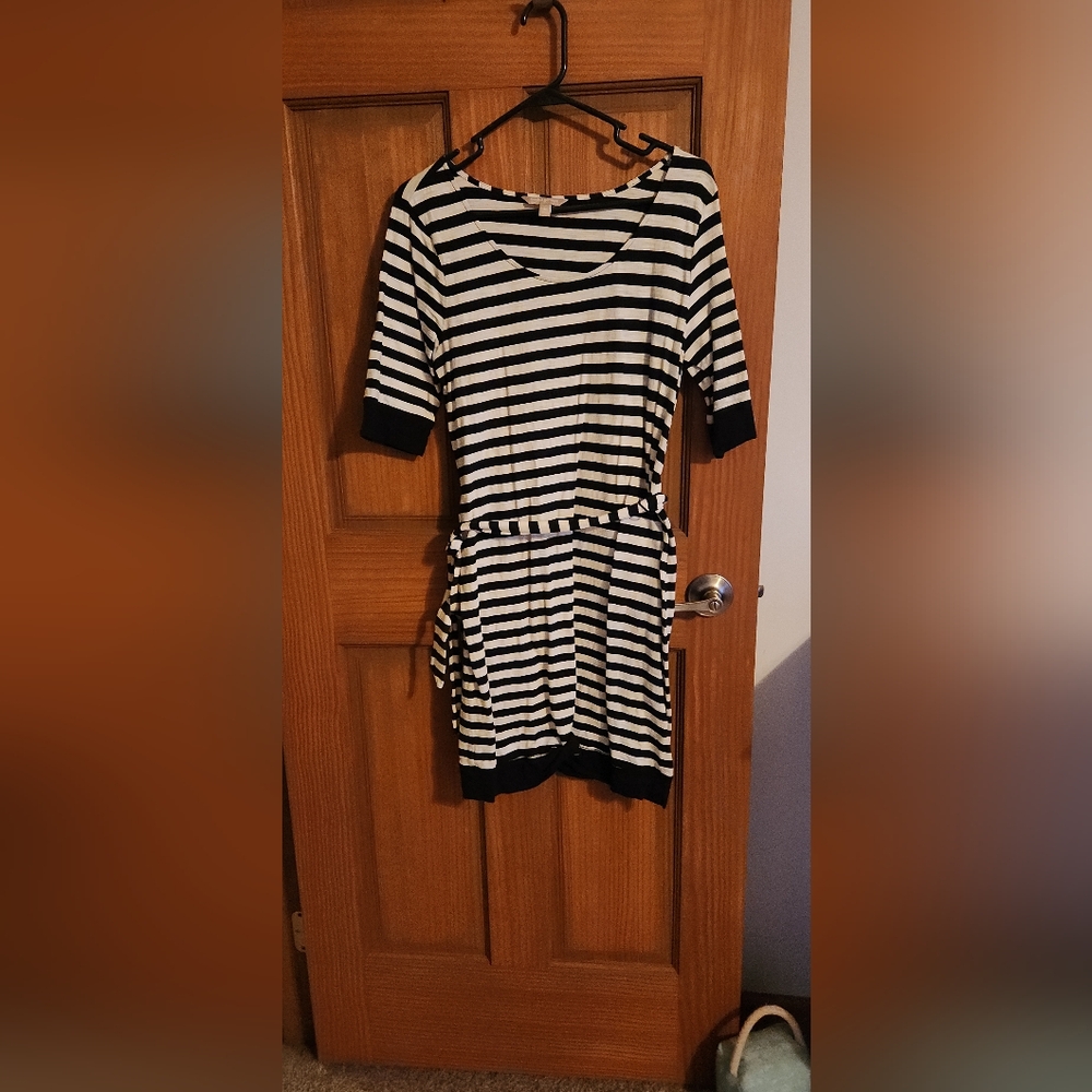 Striped Black and White Dress